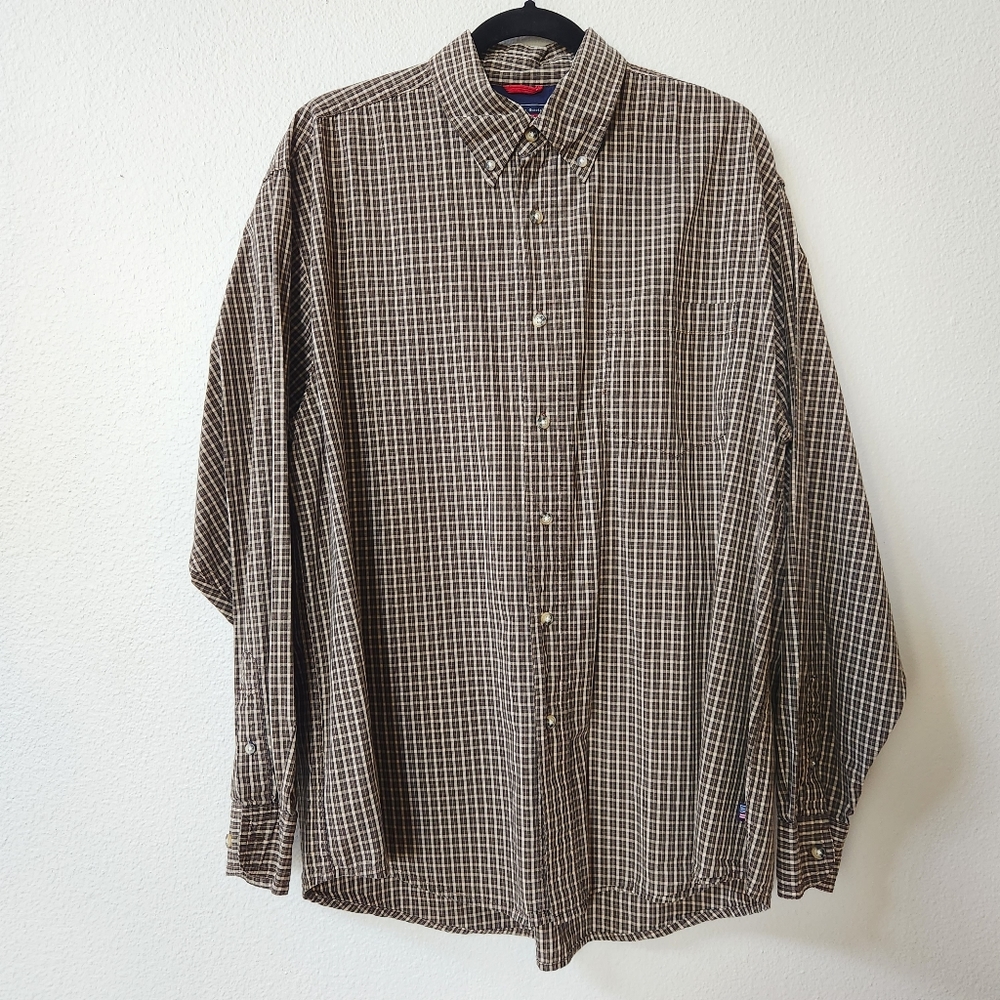 Wrangler Cool River Cotton Plaid Button Up Shirt